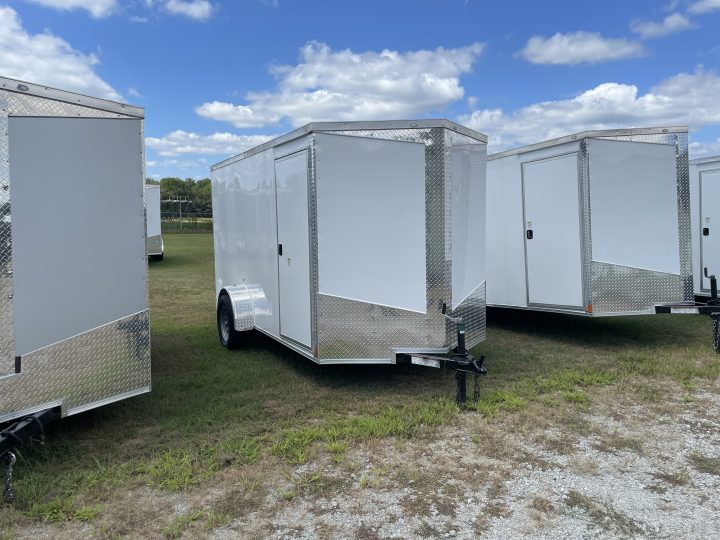 6x12 - White poly - Single Axle - Ramp